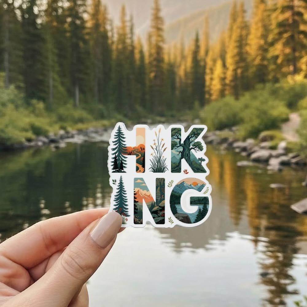 10 Pcs Hiking Stickers Pack Funny Outdoor Adventure Quotes Mountain Nature Animals Waterproof Vinyl Decals Water Bottle Laptop Camping Trail Hiking Boots Bear Raccoon Gifts Hiker Appalachian - Image 2