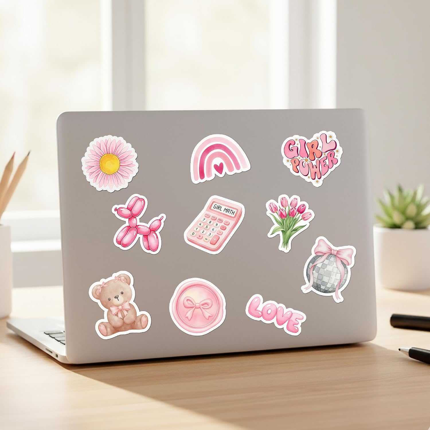60PCS Coquette Pink Stickers Pack - Waterproof Aesthetic Cute Vinyl Stickers for Water Bottle Laptop Phone - Preppy Girly Decal Stickers for Teens Girls Kids Gift - Image 4