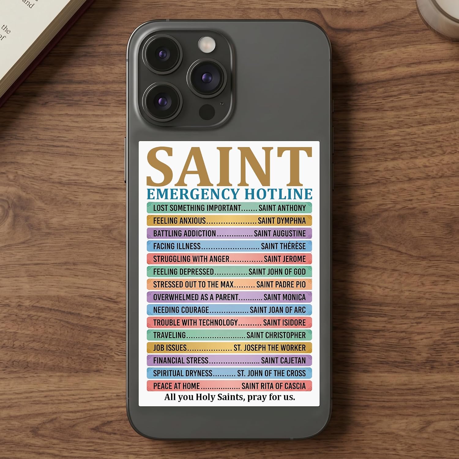 3 PCS Saint Emergency Hotline Sticker - Catholic Patron Saints Prayer Reference Sticker for Bible Journal Planner Laptop, Religious Christian Vinyl Decal Faith Gift for Catholics Confirmation RCIA - Image 2